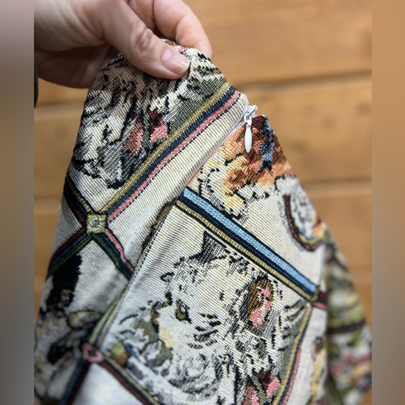 Cat Tapestry Mini Skirt XL Vintage Style Woven Novelty Kitten Print - Picture 4 of 9